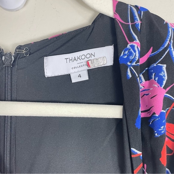 Thakoon Collective Womens 4 Dress Tulip Floral Gown Sleeveless V-Neck Pink Blue - Picture 9 of 12